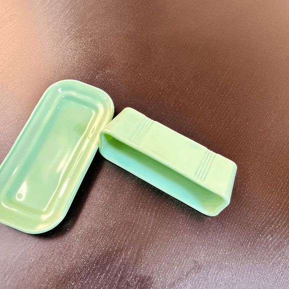 TPC Tablecraft Jadeite Butter Dish with Cover Kitchen Retro Style - Picture 3 of 7